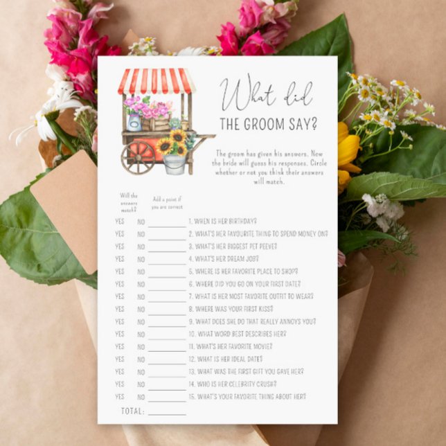 Lámina Carro de flores - ¿Qué dijo el novio del juego de  (Subido por el creador)