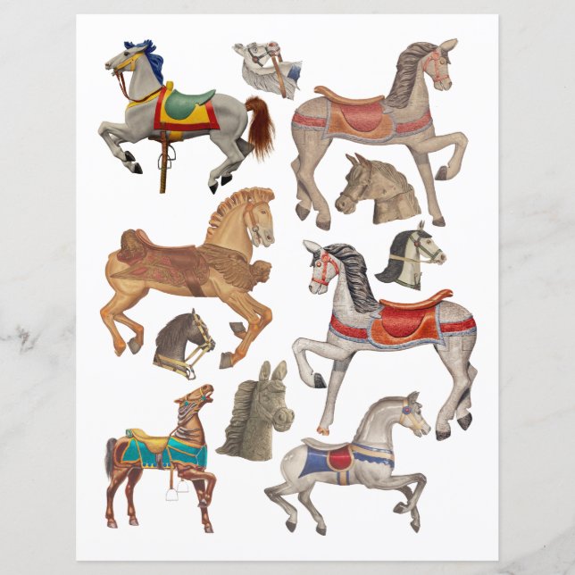 Lámina carrusel equino acuarela arte coloquio (Anverso)
