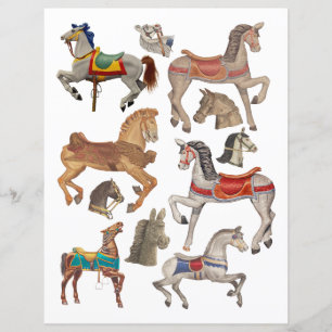 Lámina carrusel equino acuarela arte coloquio