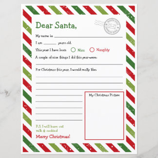 Lámina Carta a Santa, queridos niños de Santa Carta