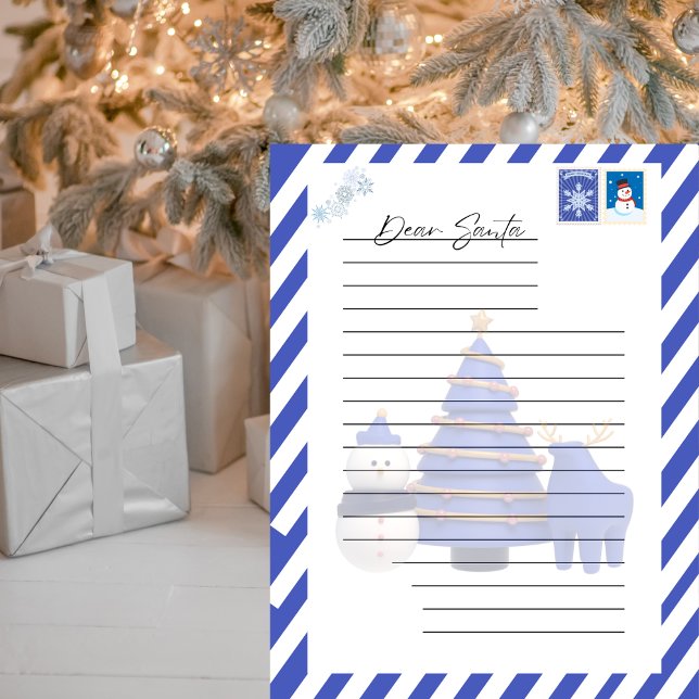 Lámina Carta al árbol navideño de Santa Azul (Subido por el creador)