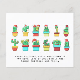 Lámina Carta anual personalizada divertida de cactus de N