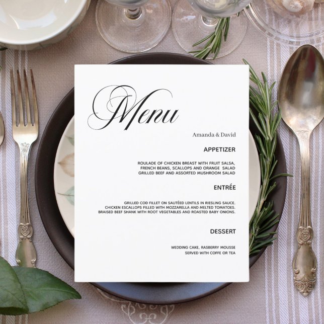 Lámina carta clásica de cena boda (Subido por el creador)