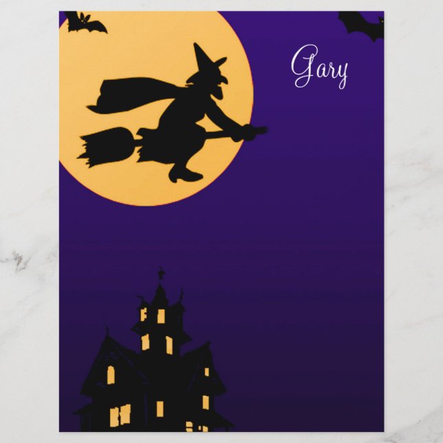 Lámina Carta con tema de Halloween de Gary (Anverso)