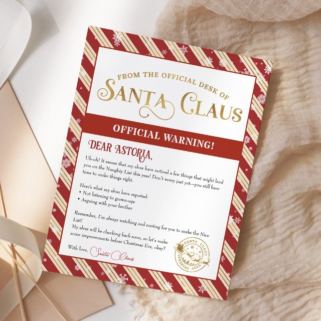 Lámina Carta de advertencia de Santa Navidades personaliz (Subido por el creador)