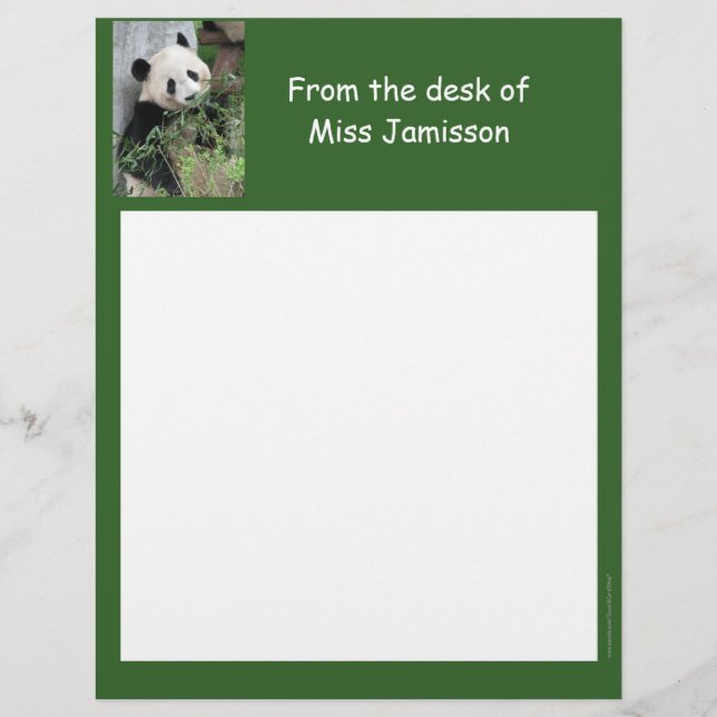 Lámina Carta de Agradecimiento a Maestros Panda Desde el  (Anverso)