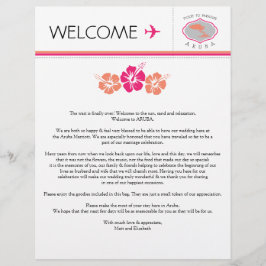 Lámina Carta de bienvenida boda para Aruba