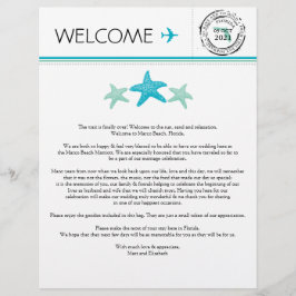 Lámina Carta de bienvenida boda para Florida