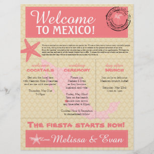 Lámina Carta de bienvenida boda para Puerto Vallarta Méxi