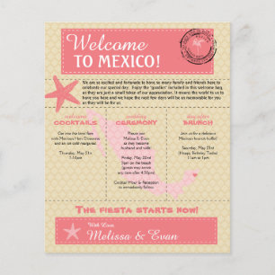 Lámina Carta de bienvenida boda para Riviera Maya México