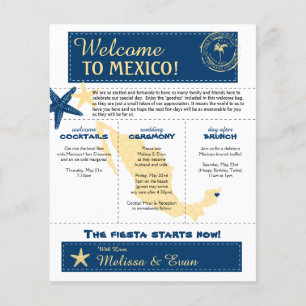 Lámina Carta de bienvenida boda para Riviera Maya México