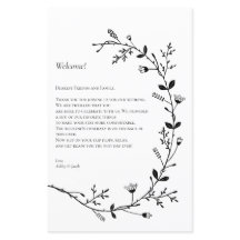 Carta de bienvenida de Boda de pergamino, tinerari