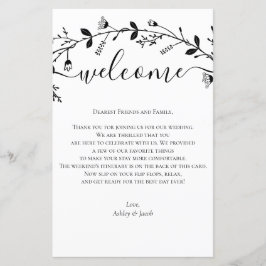 Lámina Carta de bienvenida de Boda de pergamino, tinerari