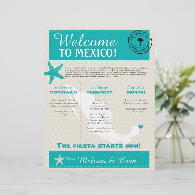 Lámina Carta de bienvenida de México para el pez estrella (Anverso de pie)