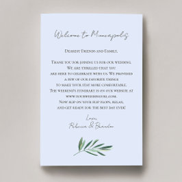 Lámina Carta de bienvenida para boda de eucalipto