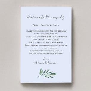 Lámina Carta de bienvenida para boda de eucalipto
