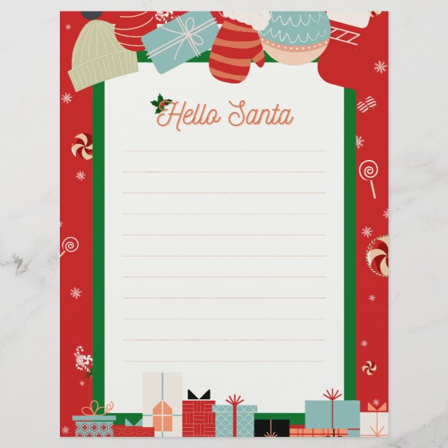 Lámina Carta de bienvenida personalizada a Santa Claus (Anverso)