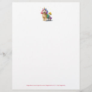 Lámina Carta de Caniche Unicornio 