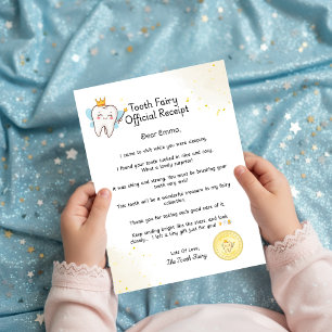 Lámina Carta de certificado de recibo de hadas dental par