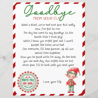 Lámina Carta de despedida Elf, carta de salida Elf