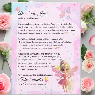 Lámina Carta de Hada Personalizada para Niñas – Nombre Pe