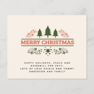 Lámina Carta de invitación de Navidad con tipografía vint