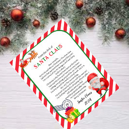 Lámina Carta de los Navidades de Santa Claus