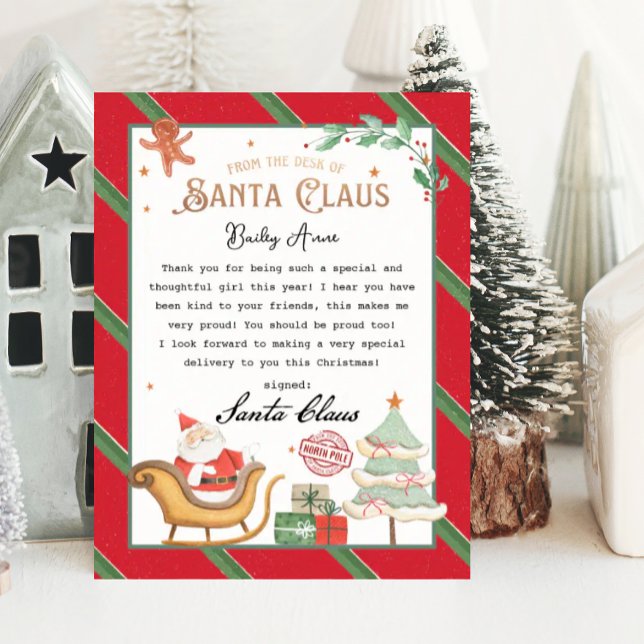 Lámina Carta de los Navidades de Santa Claus (letter from santa claus)