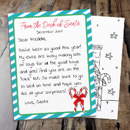 Lámina Carta de los Navidades de Santa Clause Kid