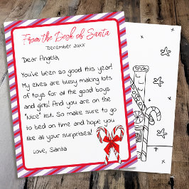 Lámina Carta de los Navidades de Santa Clause Kid