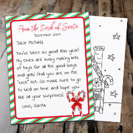 Lámina Carta de los Navidades de Santa Clause Kid