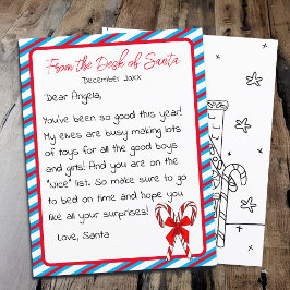 Lámina Carta de los Navidades de Santa Clause Kid