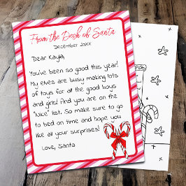 Lámina Carta de los Navidades de Santa Clause Kid
