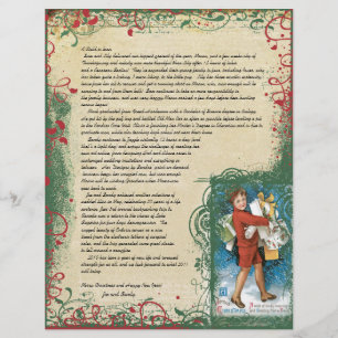 Lámina Carta de Navidad de Compradora Alegre Vintage