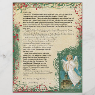 Lámina Carta de Navidad del Ángel Vintage