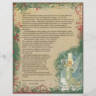 Lámina Carta de Navidad del Ángel Vintage