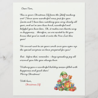 Lámina Carta de Navidad del Duende de Navidad