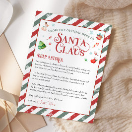 Lámina Carta de navidades de Santa Claus personalizada
