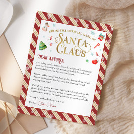 Lámina Carta de navidades de Santa Claus personalizada