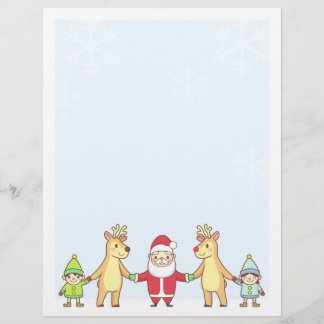 Lámina Carta de navidades - Santa y amigos