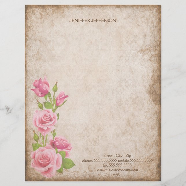 Lámina Carta de papel antigua (Anverso)