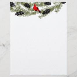 Lámina Carta de papel - Cardenal rojo