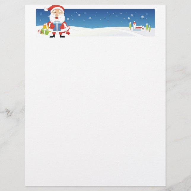 Lámina Carta de papel para navidades - Banner Santa (Anverso)