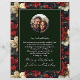 Lámina Carta de papel para Navidades de fotografía floral