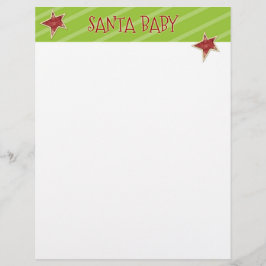 Lámina Carta de papel para navidades - Estrellas Santa Be