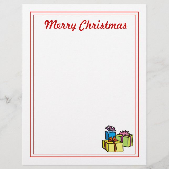 Lámina Carta de papel para navidades - Feliz regalo de Na (Anverso)