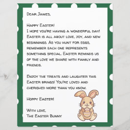 Lámina Carta De Pascua Para Niños Con Conejo