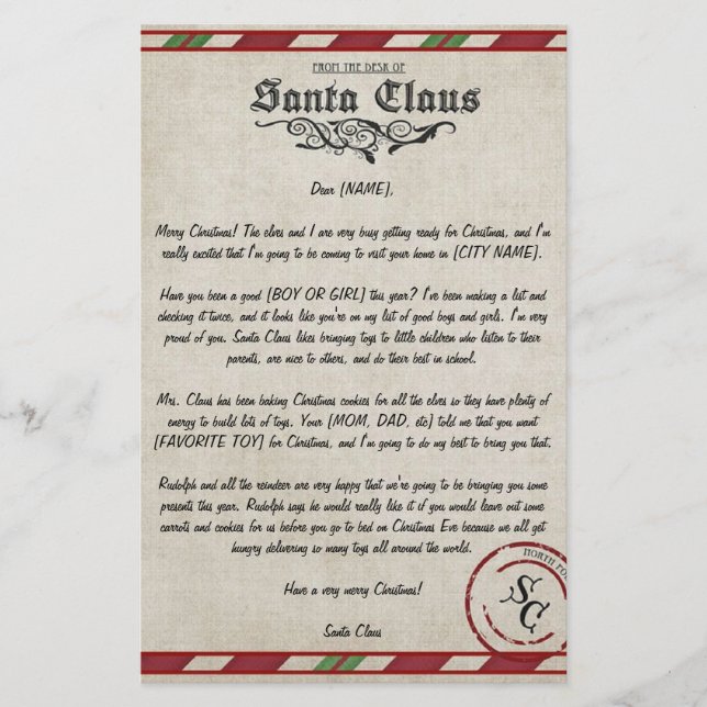 Lámina Carta de personalizable de Santa María (Anverso)