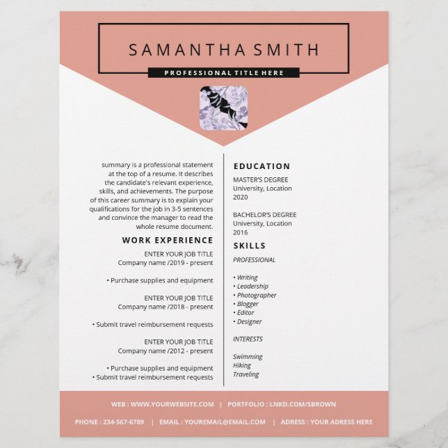 Lámina Carta de portada reanuda cv profesional (Anverso)