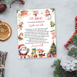 Lámina Carta de Regreso de Navidad Estoy de vuelta